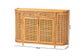bali & pari McKenna Natural Rattan Sideboard - Handwoven Wicker Buffet Credenza, Boho Coastal Style for Dining or Living Room, 2-Drawer