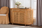 bali & pari McKenna Natural Rattan Sideboard - Handwoven Wicker Buffet Credenza, Boho Coastal Style for Dining or Living Room, 2-Drawer
