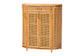 bali & pari McKenna Natural Rattan Storage Cabinet - Handwoven Wicker Accent Cabinet, Boho Coastal Style for Living Room or Entryway, 1-Drawer