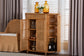 bali & pari McKenna Natural Rattan Storage Cabinet - Handwoven Wicker Accent Cabinet, Boho Coastal Style for Living Room or Entryway, 1-Drawer