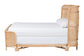 Bali & Pari Fiore Queen Natural Rattan Bed Frame – Handwoven Curved Corner Headboard & Footboard, Boho Coastal Style FredCo