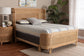 Bali & Pari Fiore Queen Natural Rattan Bed Frame – Handwoven Curved Corner Headboard & Footboard, Boho Coastal Style FredCo