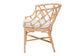 bali & pari Padma Natural Rattan Dining Chair - Handwoven Barrel Accent Chair with Bamboo-Style Frame and Lattice Detail for Boho, Coastal, or Tropical Dining or Lounge Area