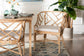 bali & pari Padma Natural Rattan Dining Chair - Handwoven Barrel Accent Chair with Bamboo-Style Frame and Lattice Detail for Boho, Coastal, or Tropical Dining or Lounge Area