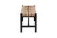 Bali & Pari Prita Black Woven Paper Loom Bench with Mahogany Frame – Handcrafted Dining or Entryway Accent Seating