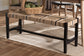 Bali & Pari Prita Black Woven Paper Loom Bench with Mahogany Frame – Handcrafted Dining or Entryway Accent Seating
