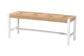 Bali & Pari Prita White Woven Paper Loom Bench with Mahogany Frame – Handcrafted Dining or Entryway Accent Seating