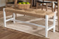 Bali & Pari Prita White Woven Paper Loom Bench with Mahogany Frame – Handcrafted Dining or Entryway Accent Seating