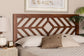 Baxton Studio Olsen Wood Headboard with Geometric Cutout Design - Modern Decorative Panel for Bed Frame, Contemporary Bedroom Accent with Adjustable Height, Full