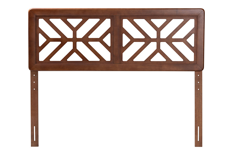 Baxton Studio Kalare Wood Headboard with Geometric Cutout Design - Modern Decorative Panel for Bed Frame, Contemporary Bedroom Accent with Adjustable Height, Full