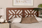 Baxton Studio Kalare Wood Headboard with Geometric Cutout Design - Modern Decorative Panel for Bed Frame, Contemporary Bedroom Accent with Adjustable Height, Queen