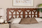 Baxton Studio Nansen Wood Headboard with Scalloped Frame - Geometric Cutout Decorative Panel for Bed Frame, Modern Coastal Bedroom Accent with Adjustable Height, Full, Walnut
