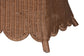 bali & pari Detta Natural Rattan 4-Piece Sectional Set - Handwoven Wicker Corner Lounge Seating with Scalloped Skirt Base and Rolled Arms, Boho Coastal Style for Sunroom or Living Room