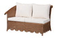 bali & pari Detta Natural Rattan 3-Piece Sectional Set - Handwoven Wicker Corner Lounge Seating with Scalloped Skirt Base and Rolled Arms, Boho Coastal Style for Sunroom or Living Room