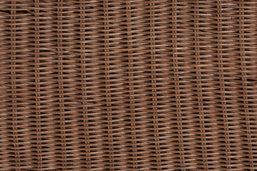 bali & pari Detta Natural Rattan Accent Chair - Handwoven Wicker Lounge Chair with Rolled Back and Scalloped Skirt Base, Boho Coastal Style for Sunroom or Sitting Area