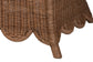 bali & pari Detta Natural Rattan Armchair and Ottoman Set - 2-Piece Handwoven Wicker Lounge Seating with Scalloped Skirt Base and Rolled Arms, Boho Coastal Style for Sunroom or Living Room