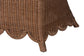 bali & pari Detta Natural Rattan Loveseat with Cushion - Handwoven Wicker Settee with Rolled Arms and Scalloped Skirt Base, Boho Coastal Style for Sunroom or Lounge