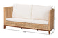 bali & pari Edda Natural Rattan Sofa with Upholstered Cushions - Coastal Style 3-Seater Couch for Living Room or Sunroom