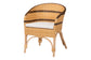 bali & pari Elma Rattan Dining Chair with Cushion - Barrel-Back Accent Chair with Synthetic Woven and Natural Rattan Frame, Boho Coastal Style Seating for Dining or Living Room
