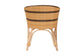 bali & pari Elma Rattan Dining Chair with Cushion - Barrel-Back Accent Chair with Synthetic Woven and Natural Rattan Frame, Boho Coastal Style Seating for Dining or Living Room