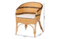 bali & pari Elma Rattan Dining Chair with Cushion - Barrel-Back Accent Chair with Synthetic Woven and Natural Rattan Frame, Boho Coastal Style Seating for Dining or Living Room