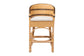 bali & pari Elma Rattan Counter Stool with Cushion - Barrel-Back Counter Chair with Synthetic Woven and Natural Rattan Frame, Boho Coastal Style Seating for Kitchen or Lounge