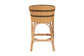 bali & pari Elma Rattan Counter Stool with Cushion - Barrel-Back Counter Chair with Synthetic Woven and Natural Rattan Frame, Boho Coastal Style Seating for Kitchen or Lounge