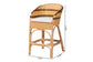 bali & pari Elma Rattan Counter Stool with Cushion - Barrel-Back Counter Chair with Synthetic Woven and Natural Rattan Frame, Boho Coastal Style Seating for Kitchen or Lounge