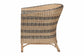 bali & pari Elda Natural Rattan Accent Chair - Wicker Barrel-Back Chair with Two-Tone Woven Stripes and Cushion, Coastal Boho Style Seating for Living Room or Sunroom