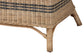 bali & pari Elda Natural Rattan Accent Chair - Wicker Barrel-Back Chair with Two-Tone Woven Stripes and Cushion, Coastal Boho Style Seating for Living Room or Sunroom