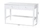 Baxton Studio Roni Writing Desk with Drawers - Modern Cottage Style Desk with Scalloped Detailing for Home Office or Vanity, White