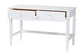Baxton Studio Roni Writing Desk with Drawers - Modern Cottage Style Desk with Scalloped Detailing for Home Office or Vanity, White