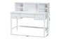 Baxton Studio Archwood Writing Desk with Hutch - 3-Drawer Wood Desk with Bobbin Design for Home Office or Bedroom Workspace, White