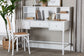 Baxton Studio Archwood Writing Desk with Hutch - 3-Drawer Wood Desk with Bobbin Design for Home Office or Bedroom Workspace, White