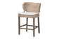 bali & pari Niesha Kubu Rattan Counter Stool with Cushion - Handwoven Wicker Accent Stool with Flared Arms Design for Kitchen Island