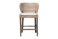 bali & pari Niesha Kubu Rattan Counter Stool with Cushion - Handwoven Wicker Accent Stool with Flared Arms Design for Kitchen Island
