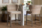 bali & pari Niesha Kubu Rattan Counter Stool with Cushion - Handwoven Wicker Accent Stool with Flared Arms Design for Kitchen Island