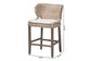 bali & pari Niesha Kubu Rattan Counter Stool with Cushion - Handwoven Wicker Accent Stool with Flared Arms Design for Kitchen Island