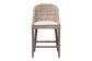bali & pari Lara Kubu Rattan Counter Stool with Cushion - Handwoven Wicker Accent Stool with Wingback Design for Kitchen Island