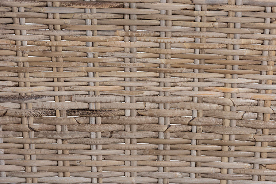 bali & pari Lara Kubu Rattan Counter Stool with Cushion - Handwoven Wicker Accent Stool with Wingback Design for Kitchen Island