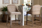bali & pari Lara Kubu Rattan Counter Stool with Cushion - Handwoven Wicker Accent Stool with Wingback Design for Kitchen Island