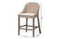 bali & pari Lara Kubu Rattan Counter Stool with Cushion - Handwoven Wicker Accent Stool with Wingback Design for Kitchen Island