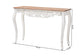 Baxton Studio Riquin Distressed Wood Console Table - Carved Wood Accent Table with Floral Motif and Two-Tone Finishing