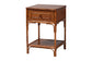bali & pari Basile Marbled Tortoise Natural Rattan End Table - Handwoven Wicker Accent Table with Geometric Overlay Drawer and Open Shelf for Living Room