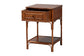 bali & pari Basile Marbled Tortoise Natural Rattan End Table - Handwoven Wicker Accent Table with Geometric Overlay Drawer and Open Shelf for Living Room