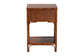bali & pari Basile Marbled Tortoise Natural Rattan End Table - Handwoven Wicker Accent Table with Geometric Overlay Drawer and Open Shelf for Living Room
