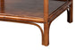 bali & pari Basile Marbled Tortoise Natural Rattan End Table - Handwoven Wicker Accent Table with Geometric Overlay Drawer and Open Shelf for Living Room