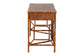 bali & pari Basile Marbled Tortoise Natural Rattan Desk - 2-Drawer Writing Desk with Open Geometric Frame and Woven Detailing for Home Office