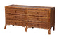 bali & pari Basile Marbled Tortoise Natural Rattan Dresser - 6-Drawer Horizontal Storage Cabinet with Geometric Overlay for Bedroom