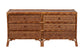 bali & pari Basile Marbled Tortoise Natural Rattan Dresser - 6-Drawer Horizontal Storage Cabinet with Geometric Overlay for Bedroom